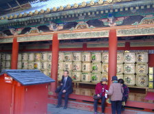 Sake bottles dedicated to the shrine